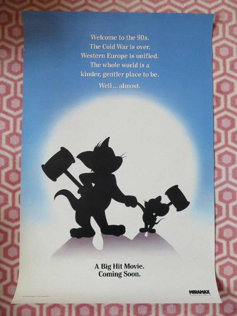 TOM AND JERRY :THE MOVIE TEASER  US ONE SHEET ROLLED POSTER JOSEPH BARBERA '92