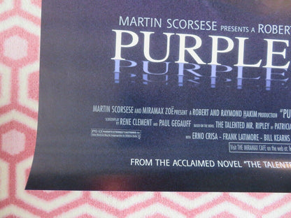 PURPLE NOON RE-RELEASE US ONE SHEET ROLLED POSTER MARTIN SCORSESE 1960 1996