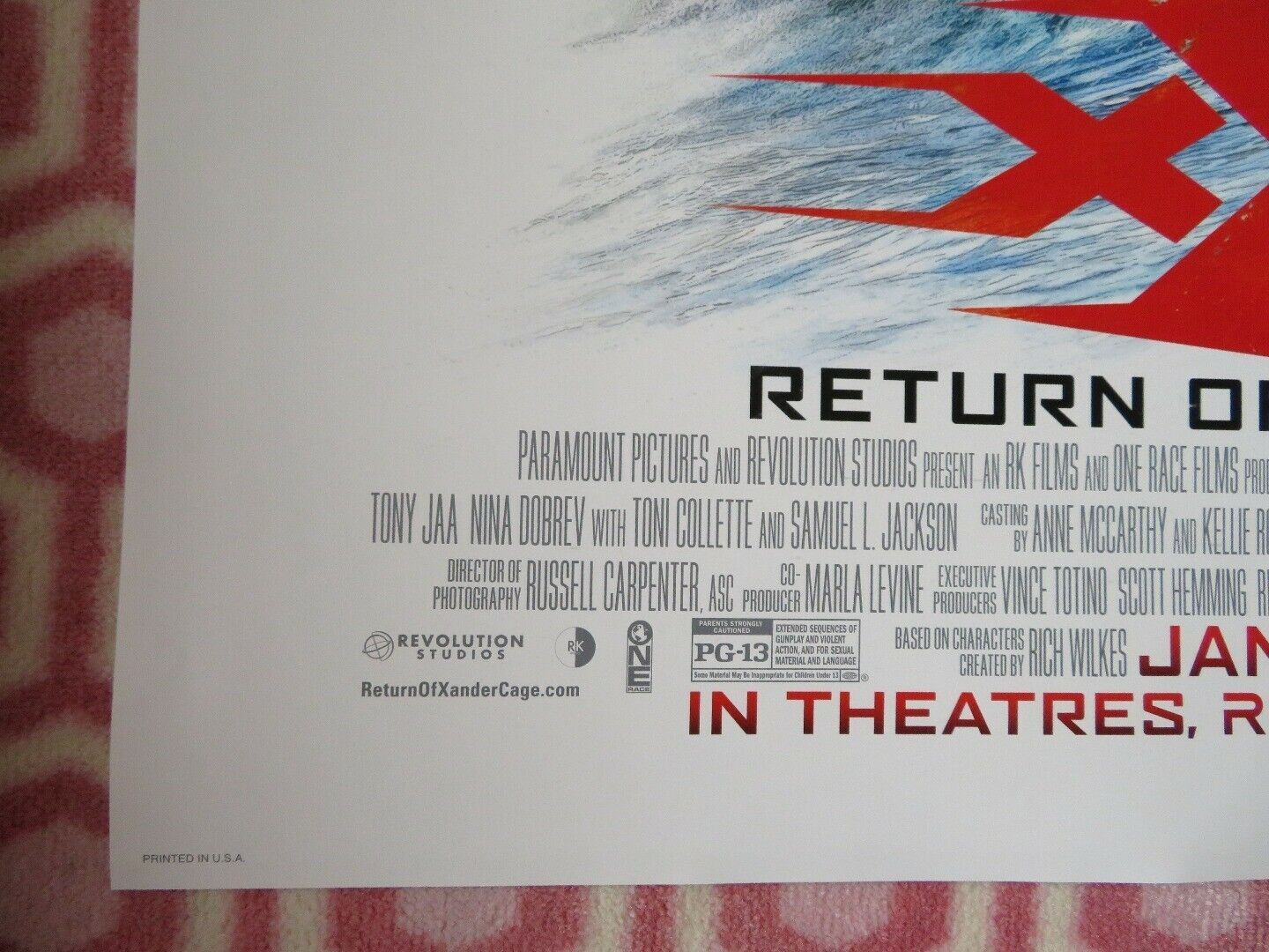 XXX: RETURN OF XANDER CAGE US ONE SHEET ROLLED POSTER VIN DIESEL 2017