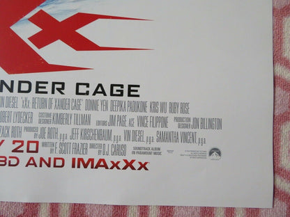 XXX: RETURN OF XANDER CAGE US ONE SHEET ROLLED POSTER VIN DIESEL 2017