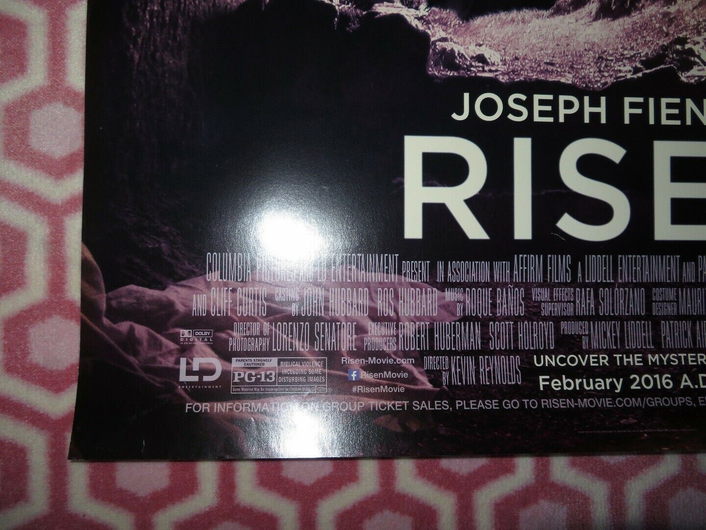 RISEN US ONE SHEET ROLLED POSTER JOSEPH FIENNES  TOM FELTON 2016