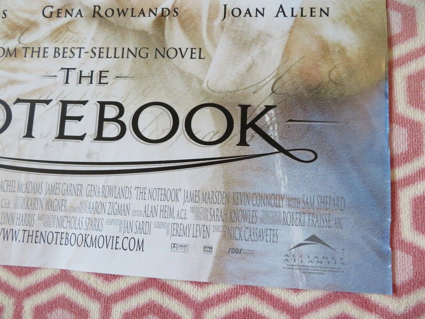 NOTEBOOK US ONE SHEET ROLLED POSTER RYAN GOSLING RACHEL ADAMS 2004