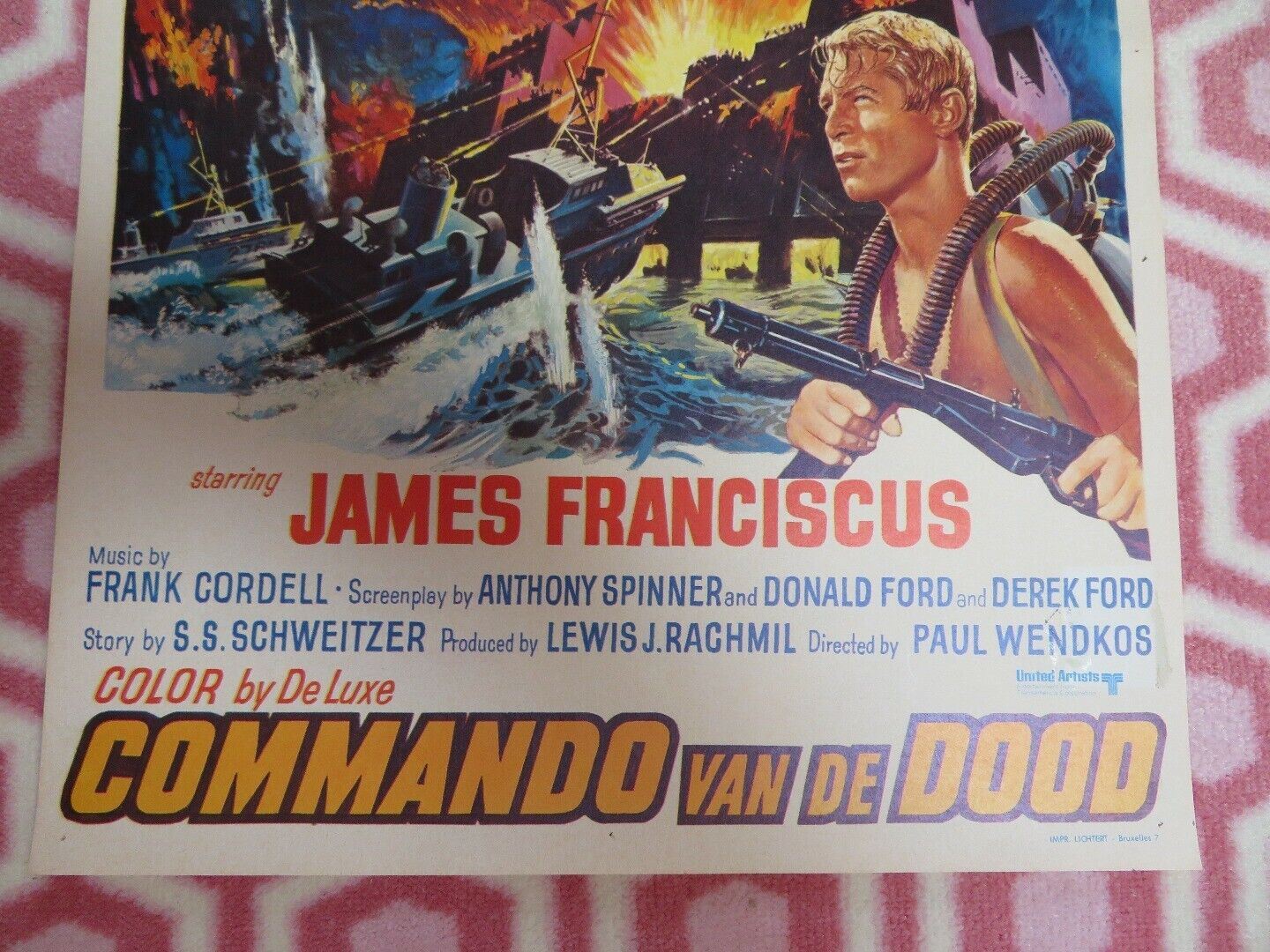 HELLBOATS BELGIUM (21"x 14) POSTER JAMES FRANCISCUS  1970