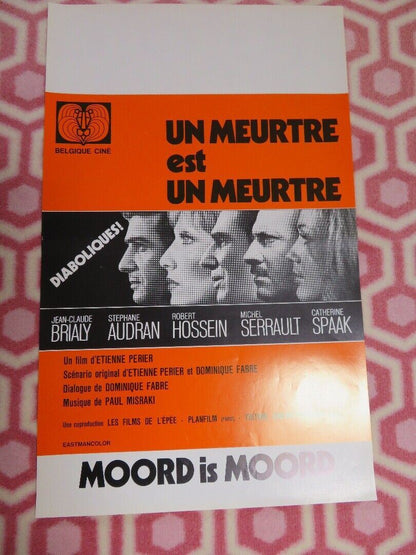 UN MEURTE EST UN MEURTRE/ Murder Is a Murder BELGIUM (21"x 13.5) POSTER 1972