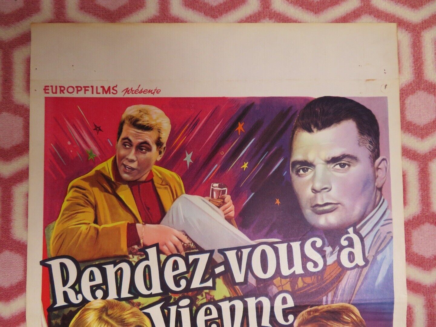 RENDEZ-VOUS A VIENNE/ Rendezvous in Wien BELGIUM (21.5"x14) POSTER HANS HOLT '59