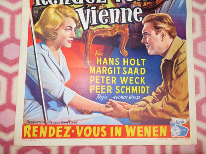 RENDEZ-VOUS A VIENNE/ Rendezvous in Wien BELGIUM (21.5"x14) POSTER HANS HOLT '59