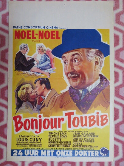 BONJOUR TOUBIB/ Hi Doc BELGIUM (22"x 14.5) POSTER NOEL NOEL SIMON BACH 1957