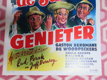 DE STILLE GENIETER BELGIUM (21.5"x 14) POSTER GASTON BERGMANS DE WOODPECKERS '61