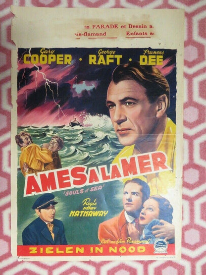 SOULS AT SEA BELGIUM (21"x 14) POSTER GARY COOPER GEORGE RAFT 1953