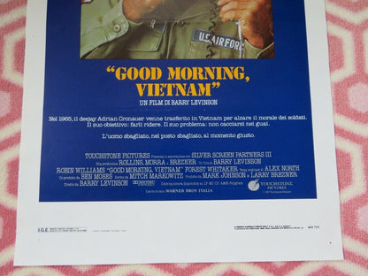 GOOD MORNING VIETNAM ITALIAN LOCANDINA (27.5"x 13.5") POSTER ROBIN WILLIAMS 1987