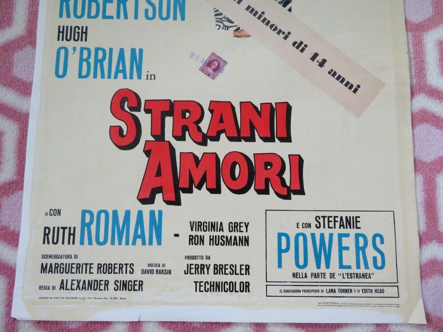 STRANI AMORI/ Love Has Many Faces ITALIAN LOCANDINA (27.5"x 13") POSTER 1965