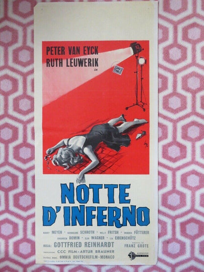 NOTTE D'INFERNO/Sweetheart of the Gods ITALIAN LOCANDINA (27.5"x 13") POSTER '60