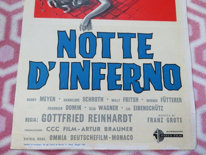 NOTTE D'INFERNO/Sweetheart of the Gods ITALIAN LOCANDINA (27.5"x 13") POSTER '60