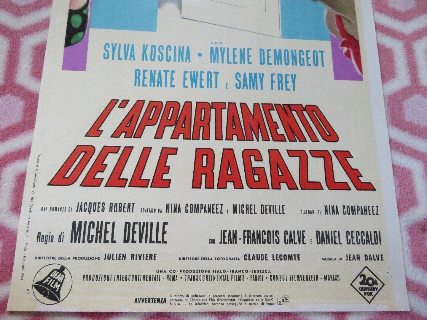 L'APPARTAMENTO DELLE RAGAZZE ITALIAN LOCANDINA (27.5"x 13") POSTER SYLVA KOSCINA