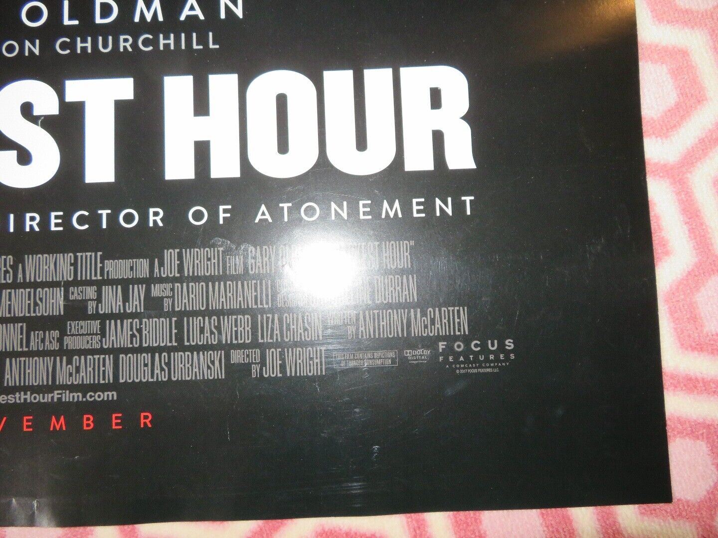 DARKEST HOUR US ONE SHEET ROLLED POSTER WINSTON CHURCHILL GARY OLDMAN '17