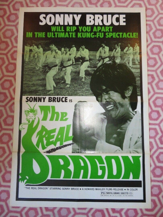 THE REAL DRAGON KUNG FU US ONE SHEET ROLLED POSTER SONNY BRUCE 1970