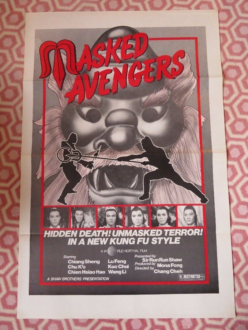 MASKED AVENGERS KUNG FU US ONE SHEET ROLLED POSTER CHIANG SHENG CHU K'O 1981