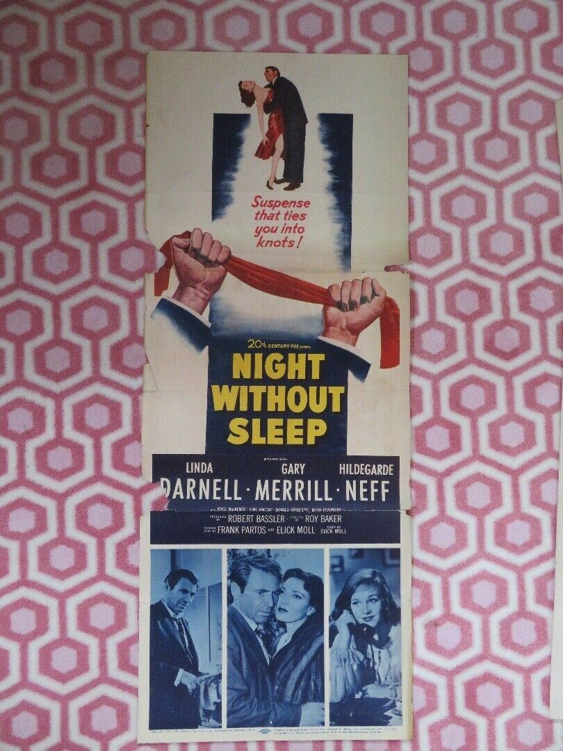 NIGHT WITHOUT SLEEP US INSERT (14"x 36") POSTER LINDA DARNELL GARY MERRILL 1952