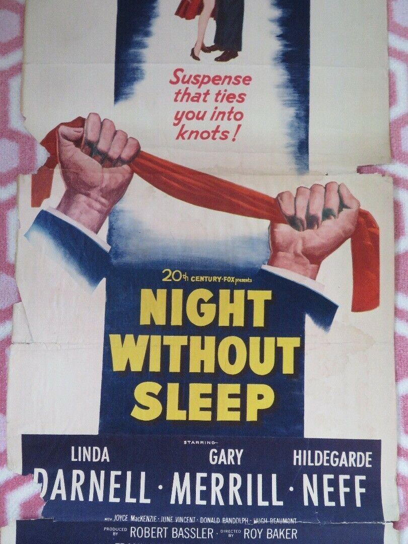 NIGHT WITHOUT SLEEP US INSERT (14"x 36") POSTER LINDA DARNELL GARY MERRILL 1952