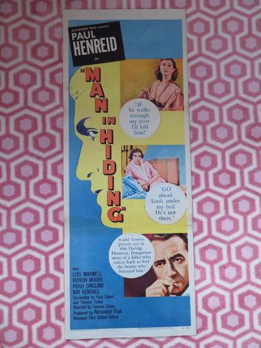 MAN IN HIDING US INSERT (14"x 36") POSTER PAUL HENREID LOIS MAXWELL 1953