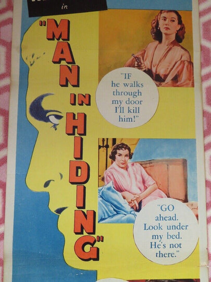 MAN IN HIDING US INSERT (14"x 36") POSTER PAUL HENREID LOIS MAXWELL 1953