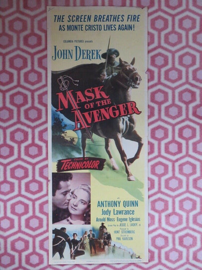 MASK OF THE AVENGER US INSERT (14"x 36") POSTER ANTHONY QUINN JODY LAWRANCE 1951