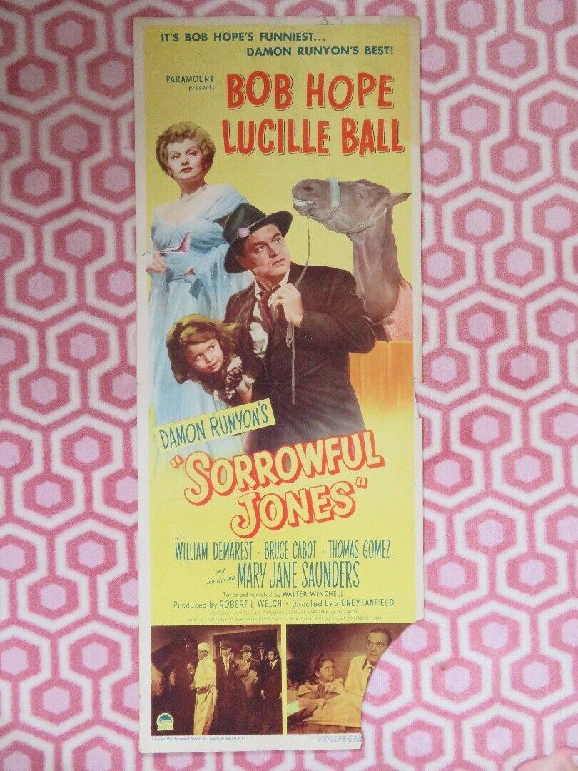 SORROWFUL JONES  US INSERT (14"x 36") POSTER BOB HOPE LUCILLE BALL 1949