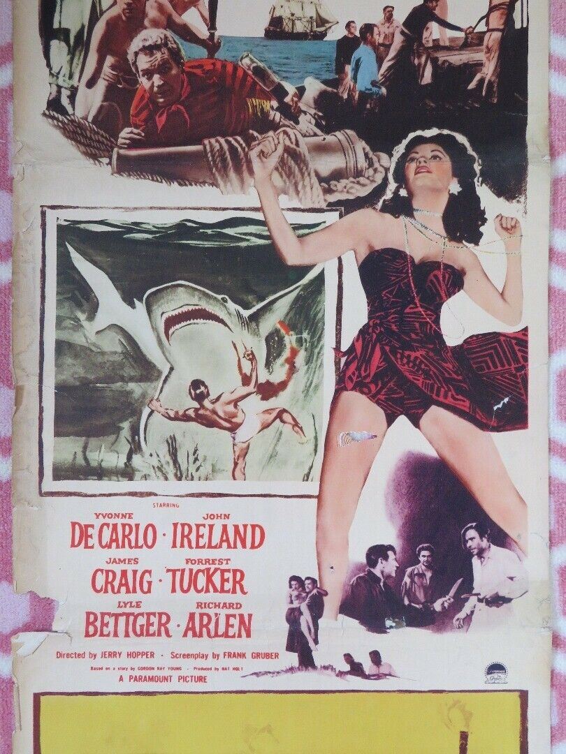 HURRICANE SMITH  US INSERT (14"x 36") POSTER YVONNE DE CLARLO JOHN IRELAND 1952