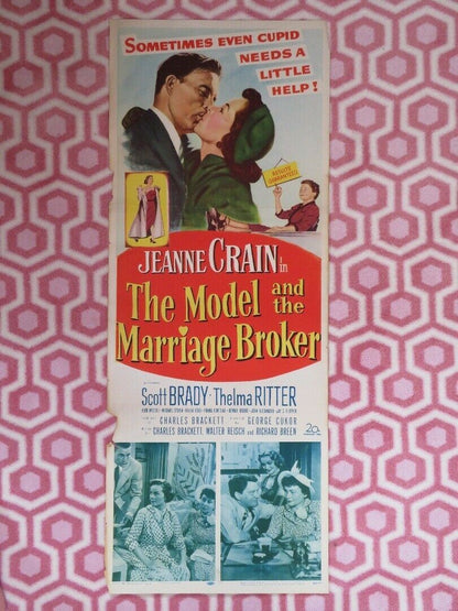 THE MODEL AND THE MARRIAGE BROKER US INSERT (14"x 36") POSTER JEANNE CRAIN 1951