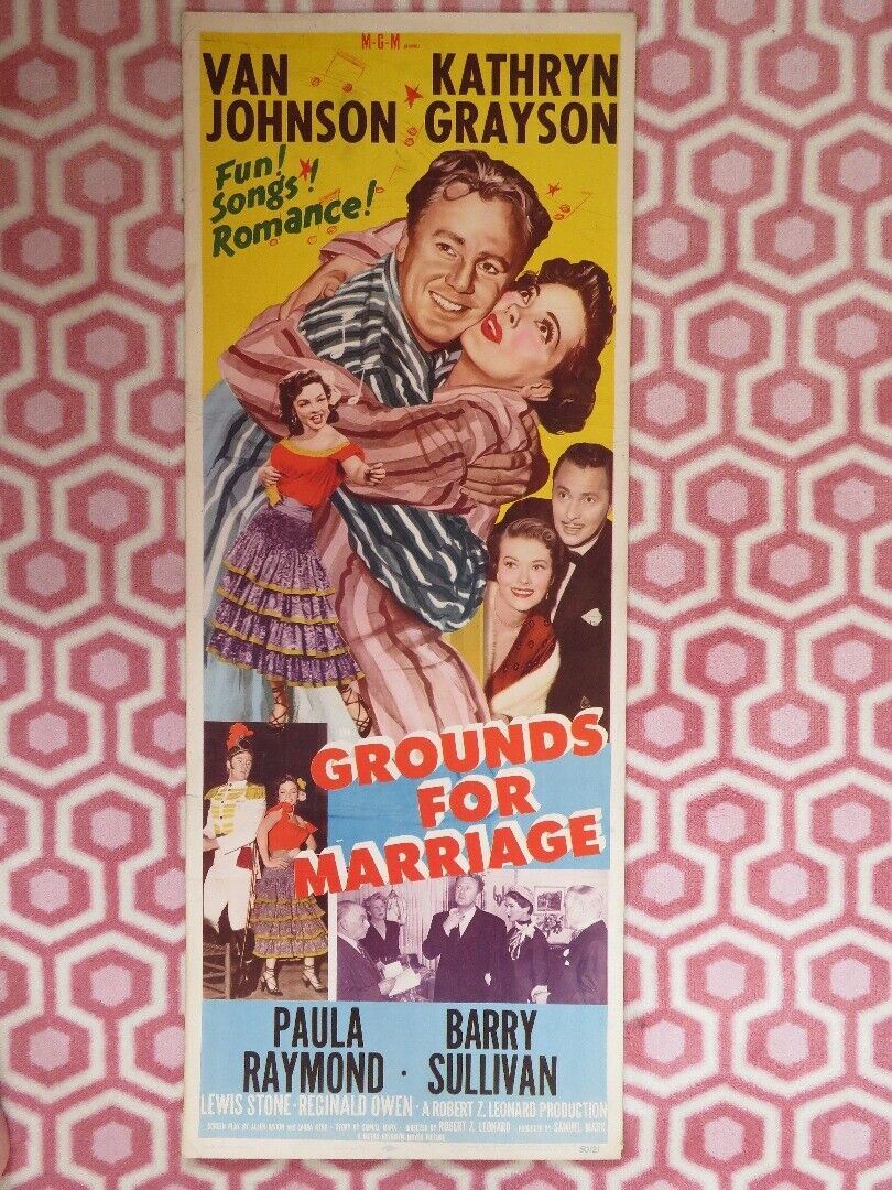 GROUNDS FOR MARRIAGE US INSERT (14"x 36") POSTER VAN JOHNSON KATHRYN GRAYSON '50