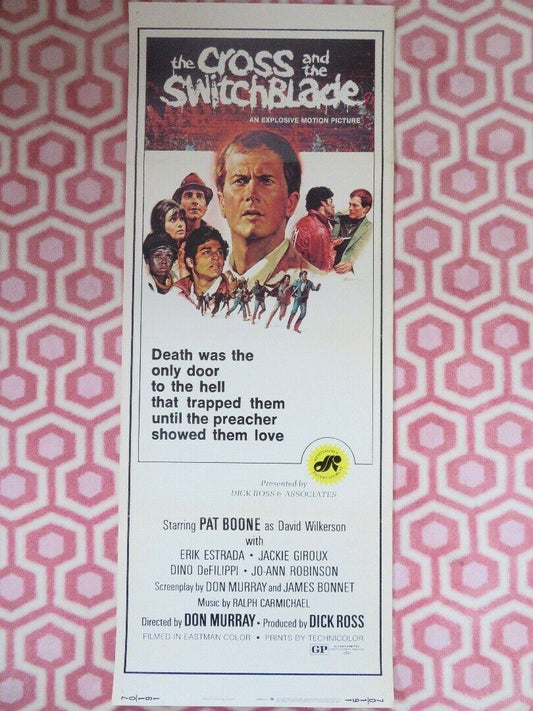 THE CROSS AND THE SWITCHBLADE US INSERT (14"x 36") POSTER PAT BOONE 1970