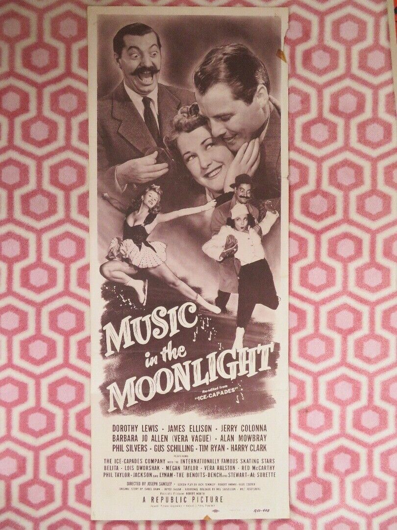 MUSIC IN THE MOONLIGHT / Ice-Capades US INSERT (14"x 36") POSTER D LEWIS 1950