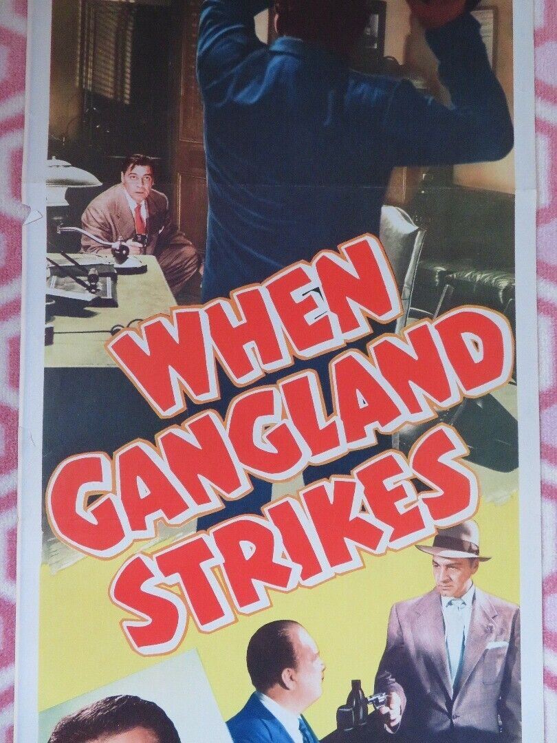 WHEN GANGLAND STRIKES US INSERT (14"x 36") POSTER RAYMOND GREENLEAF1956