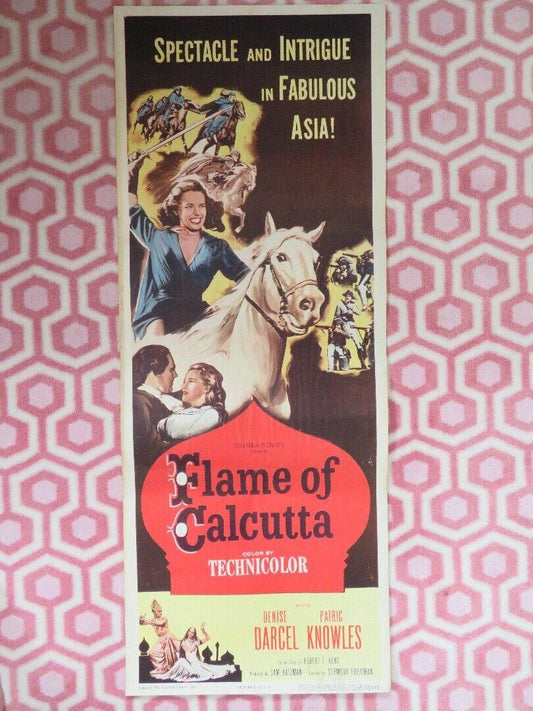 FLAME OF CALCUTTA  US INSERT (14"x 36") POSTER DENIS DARCEL PATRIC KNOWLES 1953