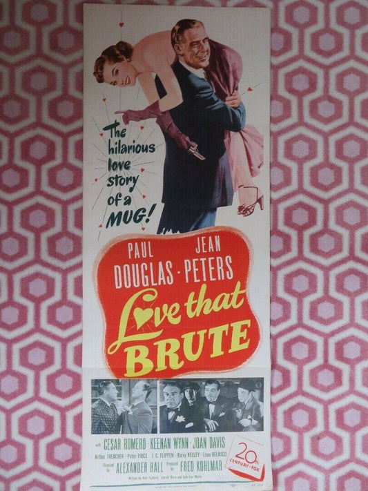 LOVE THAT BRUTE US INSERT (14"x 36") POSTER PAUL DOUGLAS JEAN PETERS 1950