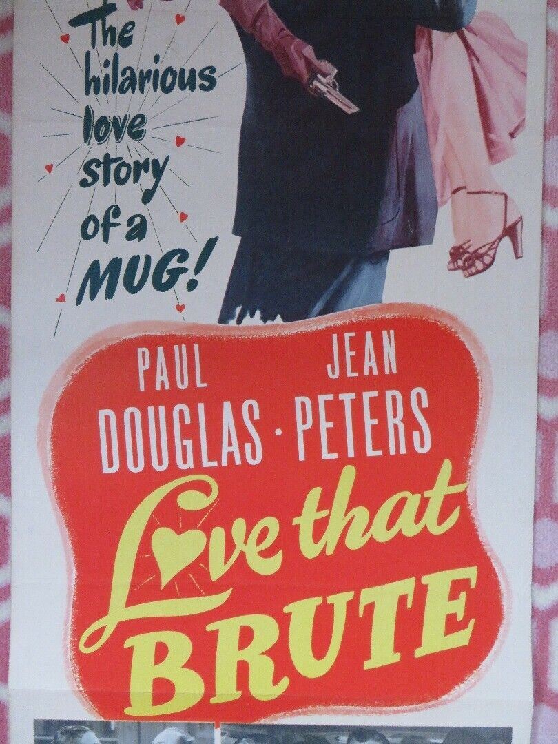 LOVE THAT BRUTE US INSERT (14"x 36") POSTER PAUL DOUGLAS JEAN PETERS 1950