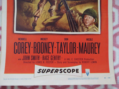 THE BOLD AND THE BRAVE US INSERT (14"x 36") POSTER WENDELL COREY M.ROONEY 1956