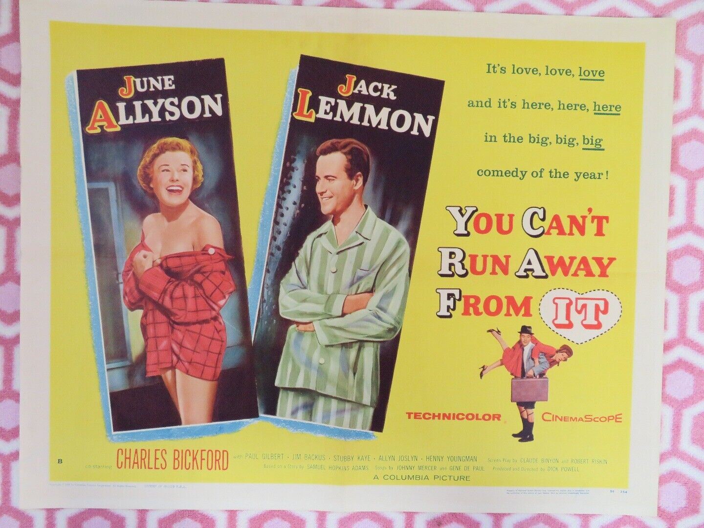 YOU CAN'T RUN AWAY FROM IT US HALF SHEET (22"x 28") POSTER JUNE ALLYSON 1956