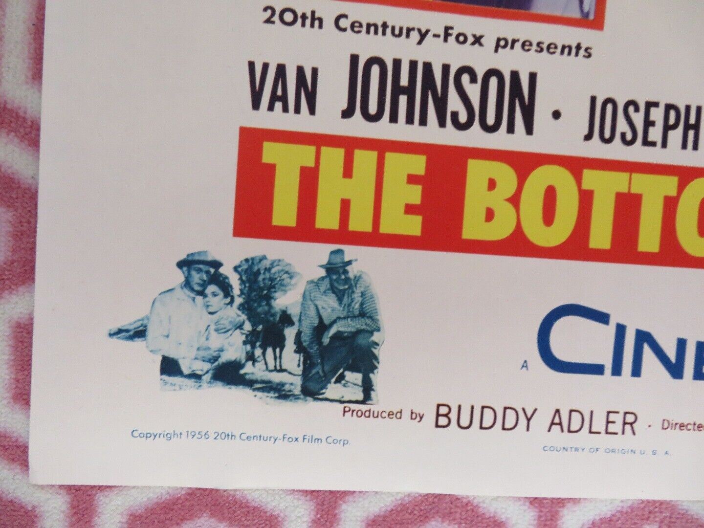 THE BOTTOM OF THE BOTTLE US HALF SHEET (22"x 28") POSTER VAN JOHNSON 1956