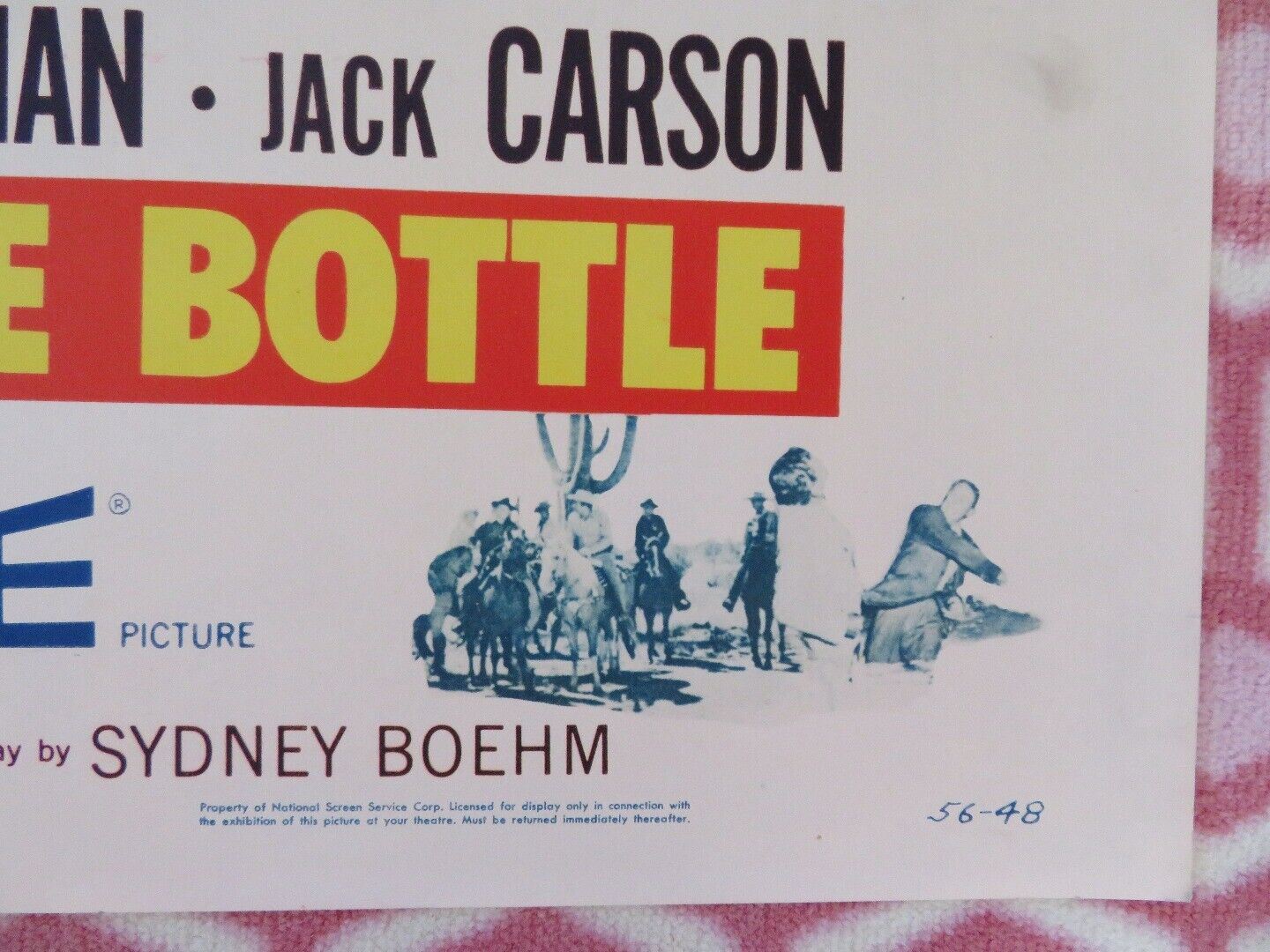 THE BOTTOM OF THE BOTTLE US HALF SHEET (22"x 28") POSTER VAN JOHNSON 1956