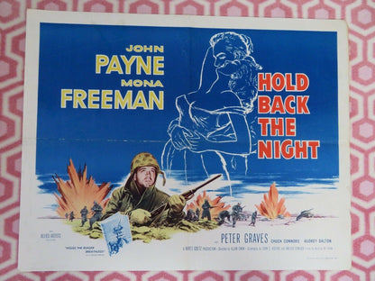 HOLD BACK THE NIGHT US HALF SHEET (22"x 28") POSTER JOHN PAYNE MONA FREEMAN 1956