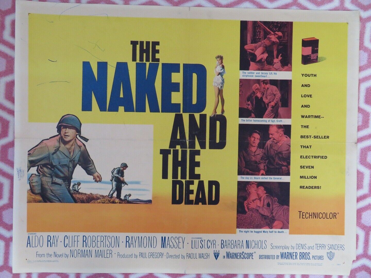 THE NAKED AND THE DEAD US HALF SHEET (22"x 28") POSTER ALDO RAY C ROBERTSON 1958