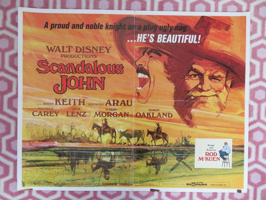 SCANDALOUS JOHN US HALF SHEET (22"x 28") POSTER DISNEY BRIAN KEITH RICK LENZ '71