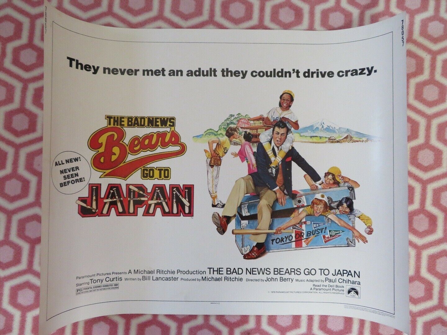 THE BAD NEWS BEARS GO TO JAPAN  US HALF SHEET (22"x 28") POSTER TONY CURTIS '78