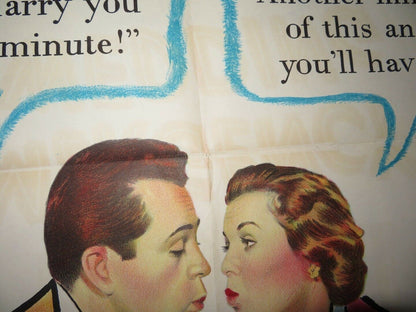 EMERGENCY WEDDING  FOLDED US ONE SHEET POSTER LARRY PARKS BARBARA HALE 1950