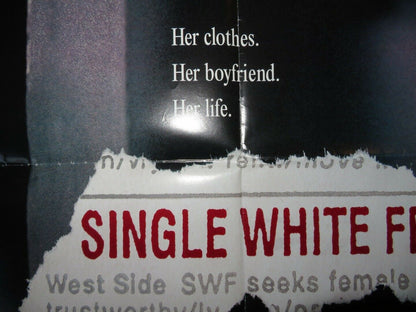 SINGLE WHITE FEMALE  FOLDED US ONE SHEET POSTER BRIDGET FONDA 1992