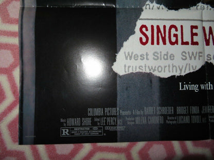 SINGLE WHITE FEMALE  FOLDED US ONE SHEET POSTER BRIDGET FONDA 1992