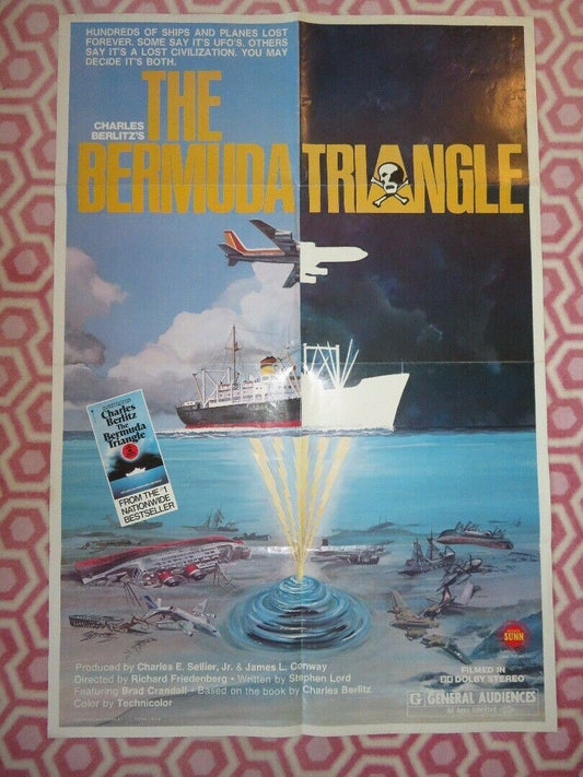 THE BERMUDA TRIANGLE  FOLDED US ONE SHEET POSTER CHARLES BERLITZ 1979