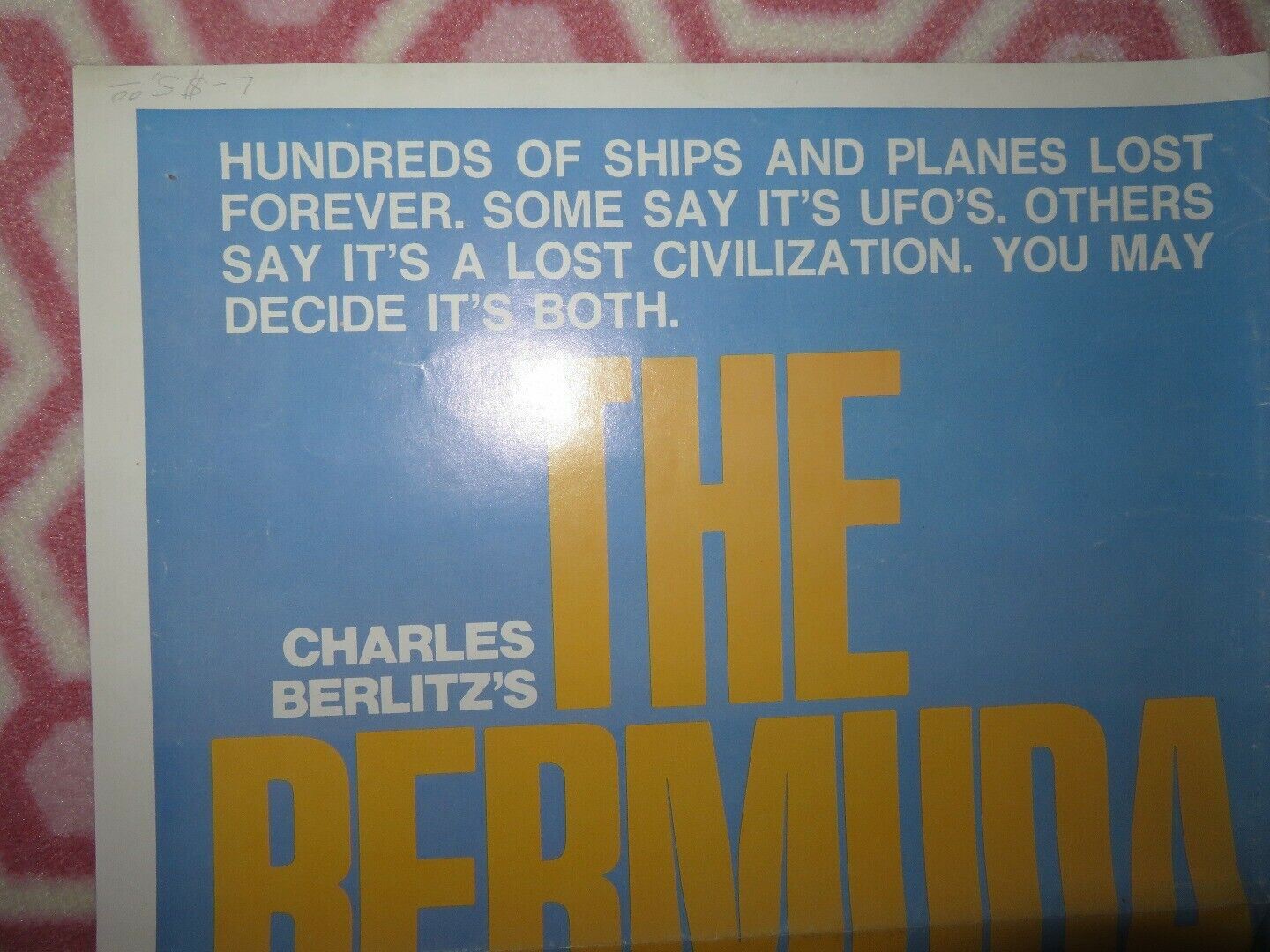 THE BERMUDA TRIANGLE  FOLDED US ONE SHEET POSTER CHARLES BERLITZ 1979