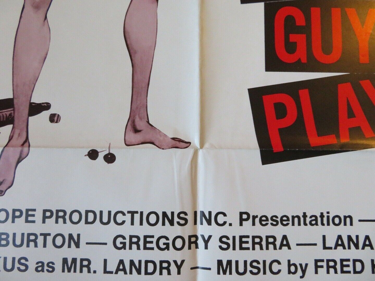 GAMES GUYS PLAY /Goodnight Jackie  FOLDED US ONE SHEET POSTER  W BURTON '75